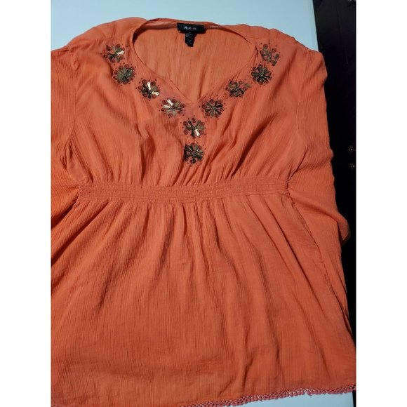 Style & Company - Boho Vintage Two Piece Set - Orange - Large - Picture 3 of 4